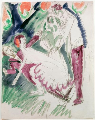 Pantomime Reimann II af Ernst Ludwig Kirchner